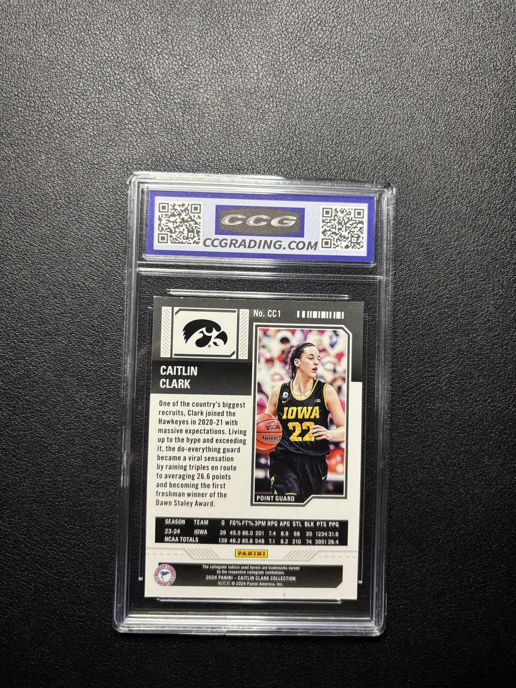 Caitlin Clark 2024 Panini Caitlin Clark Collection College Contenders CCG 10