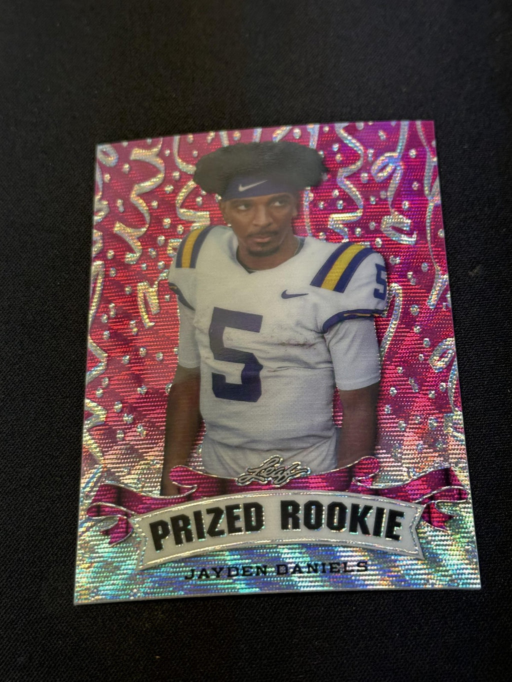 Jayden Daniels 2024 LEAF Prized Metal Rookie Pink /10 RC Commanders