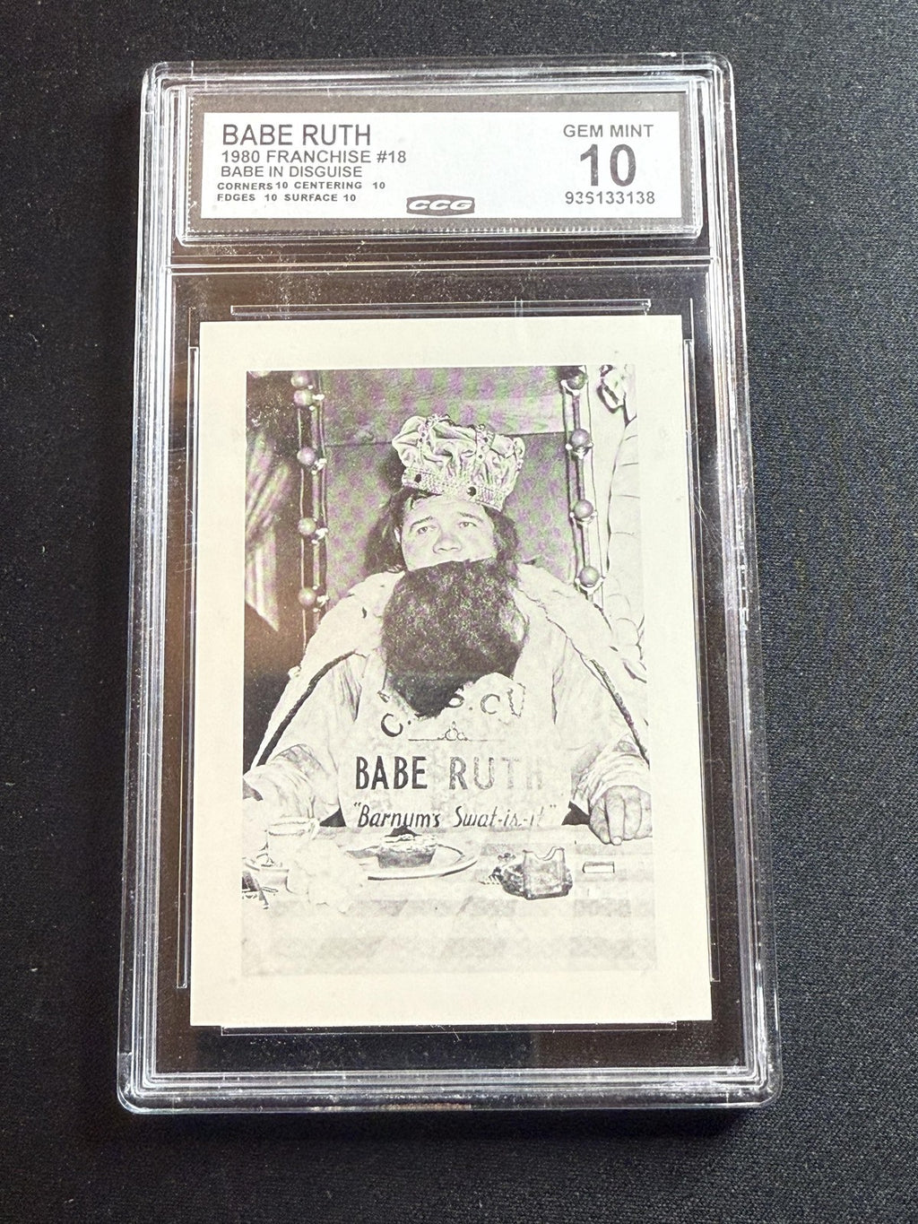 Babe Ruth 1980 Franchise Babe in Disguise CCG 10 RC