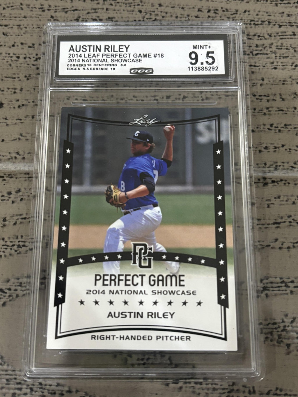 Austin Riley 2014 Leaf Perfect Game CCG 9.5 RC