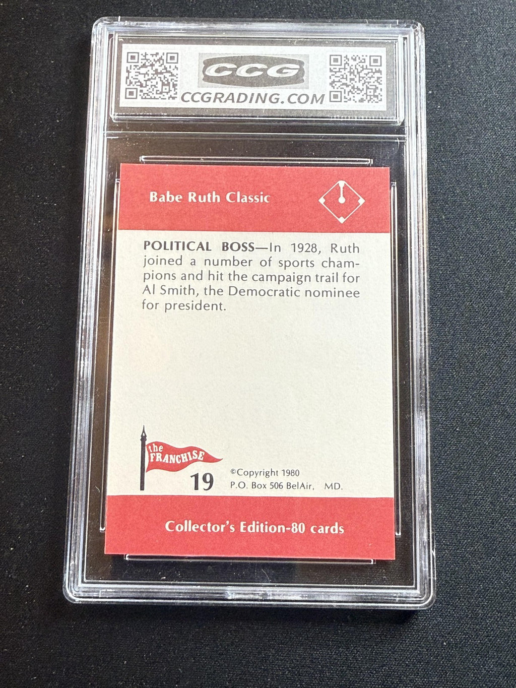Babe Ruth 1980 Franchise Political Boss CCG 10 RC