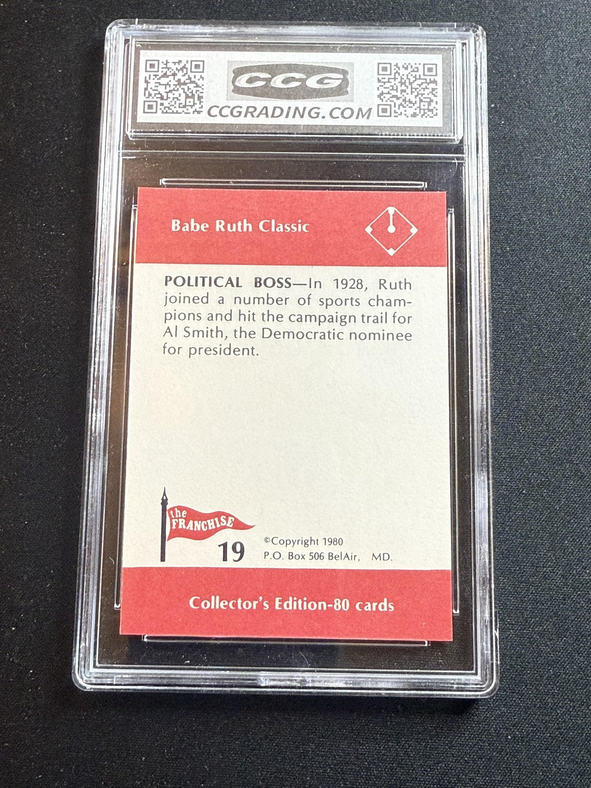 Babe Ruth 1980 Franchise Political Boss CCG 10 RC