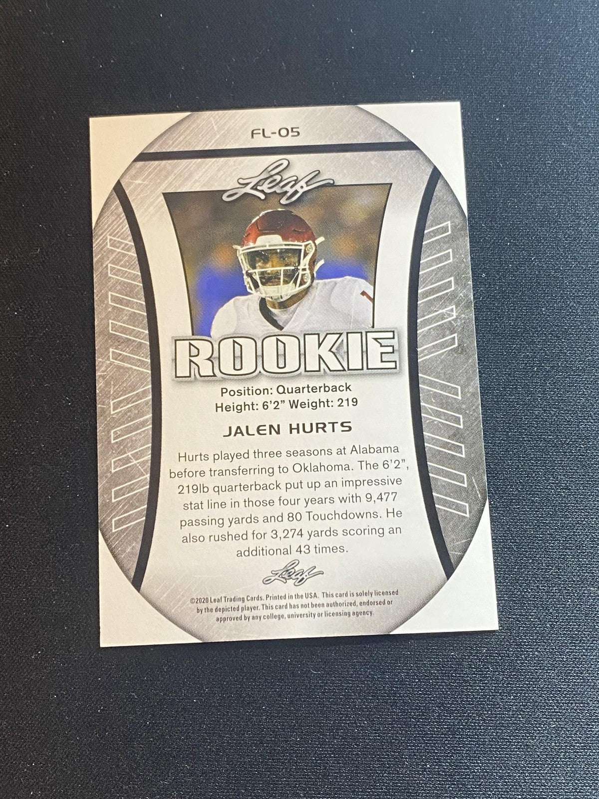 Jalen Hurts 2020 Leaf Flagship Rookie FL05 RC 10 Count Lot