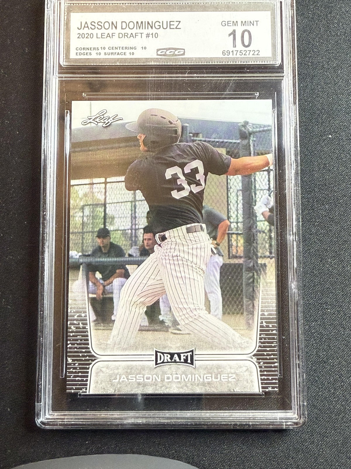 Jasson Dominguez 2020 Leaf Draft 10 Gold CCG 10 RC