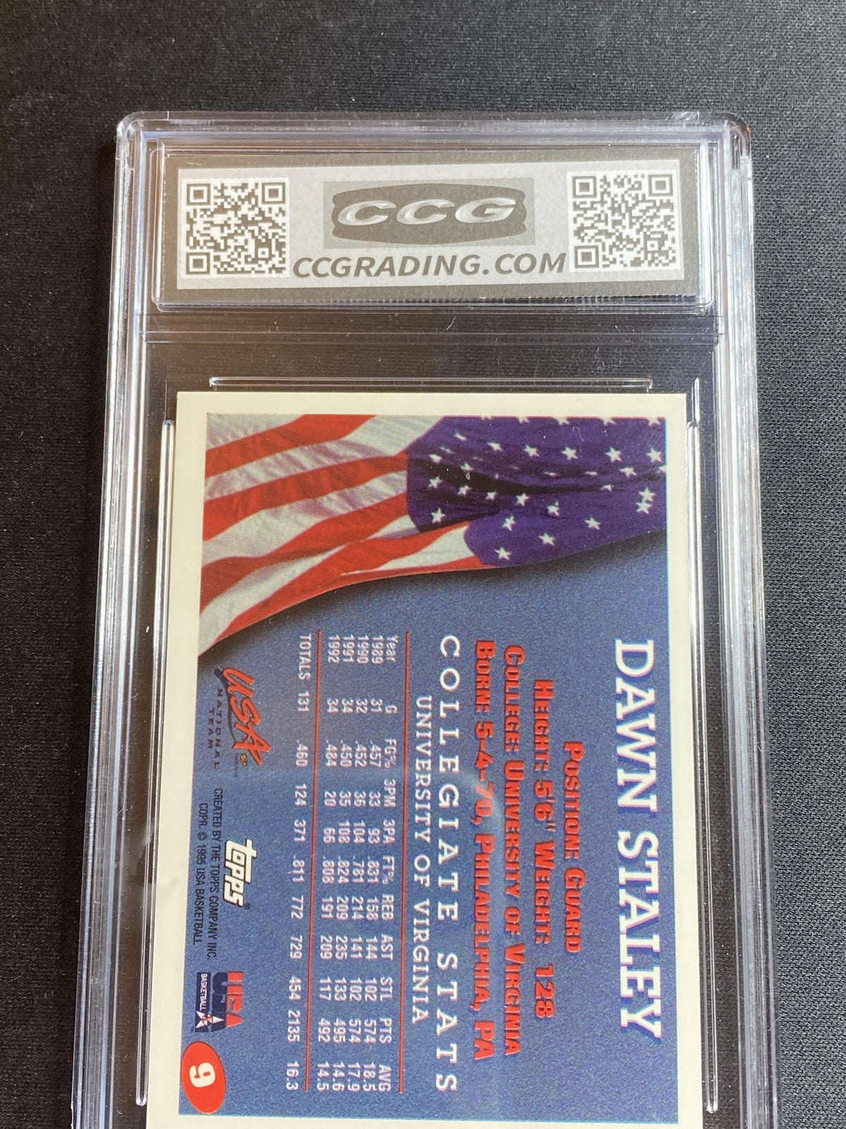 Dawn Staley 1995 Topps Women's National Team 9 CCG 10 RC