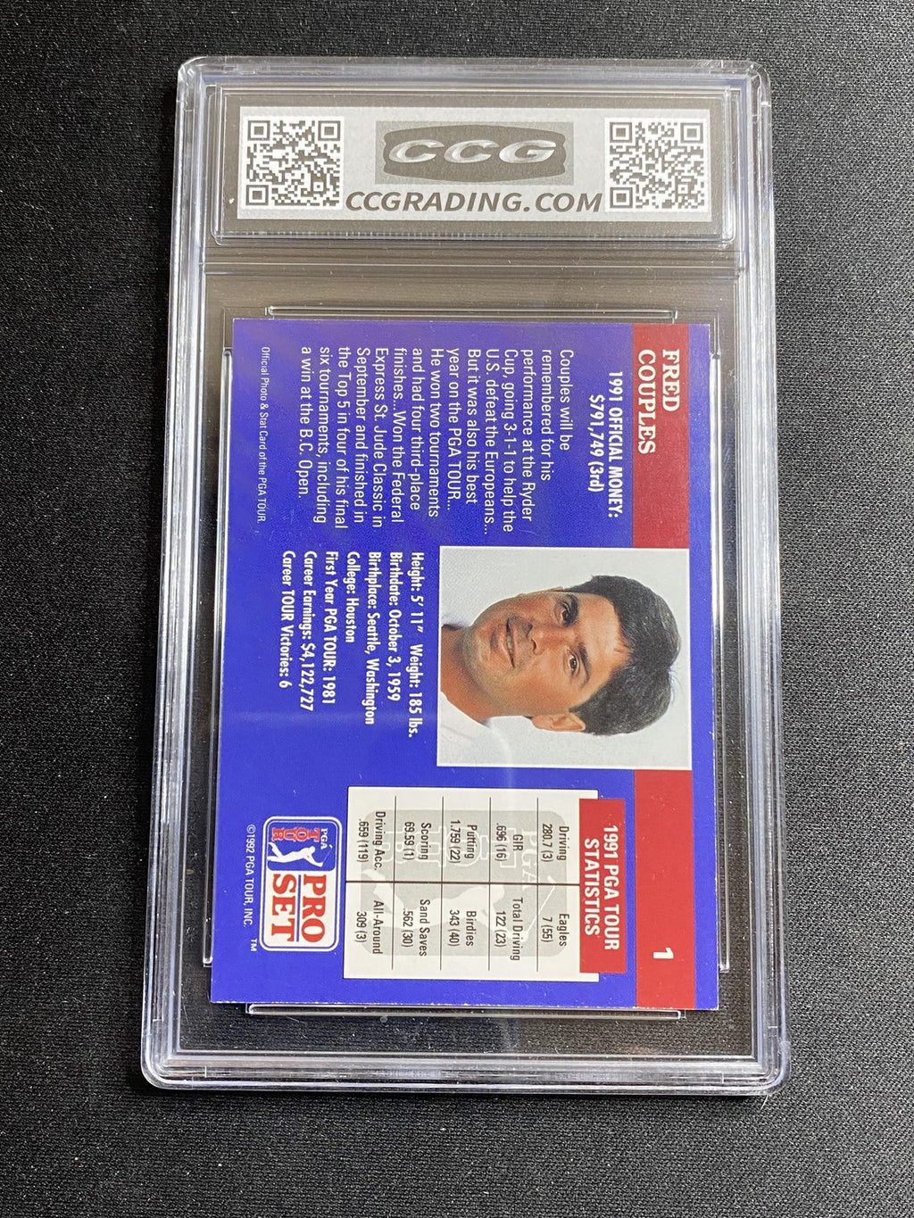 Fred Couples 1992 Leaf Pro Set 1 1991 Champions RC
