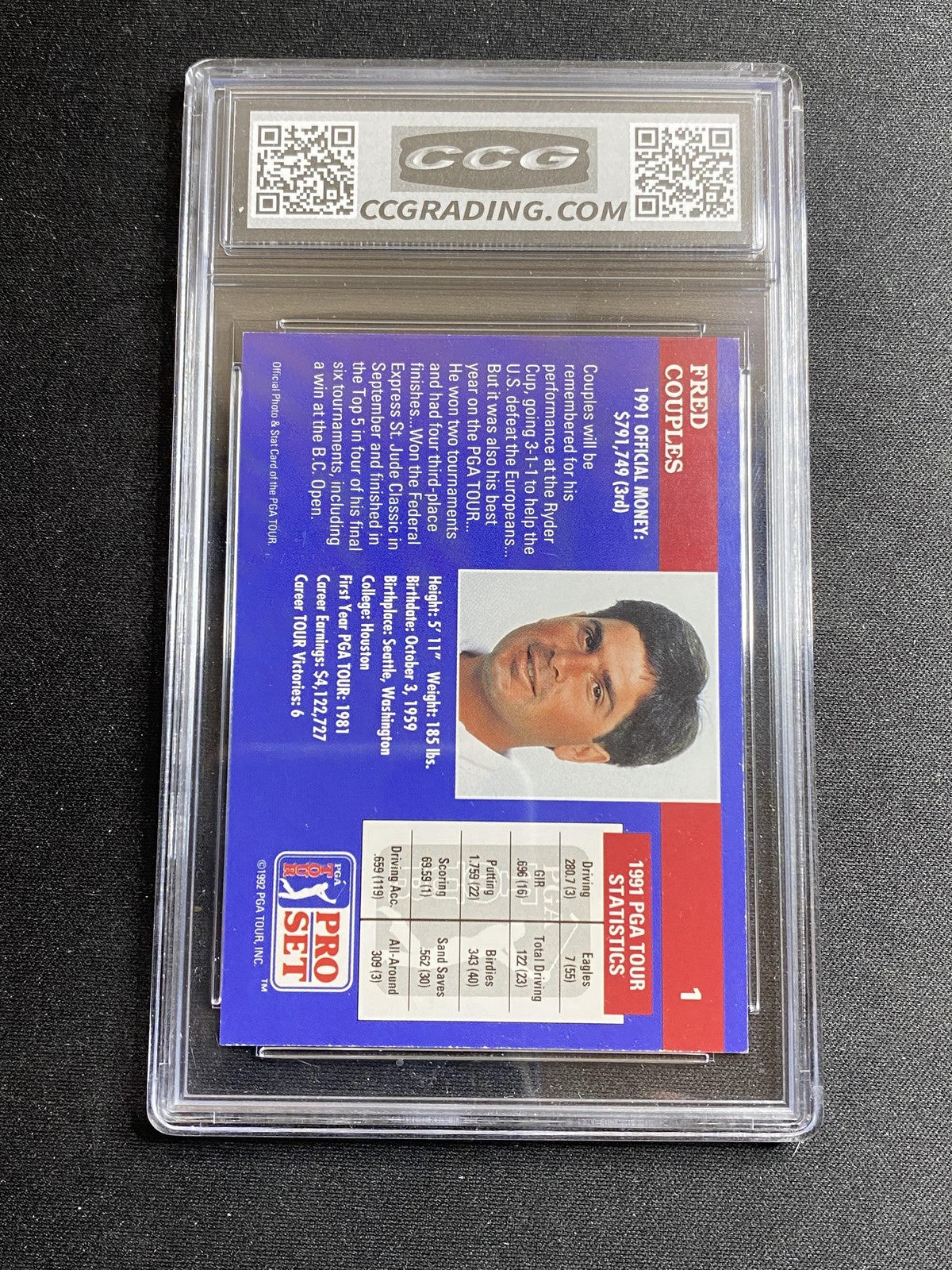 Fred Couples 1992 Leaf Pro Set 1 1991 Champions RC