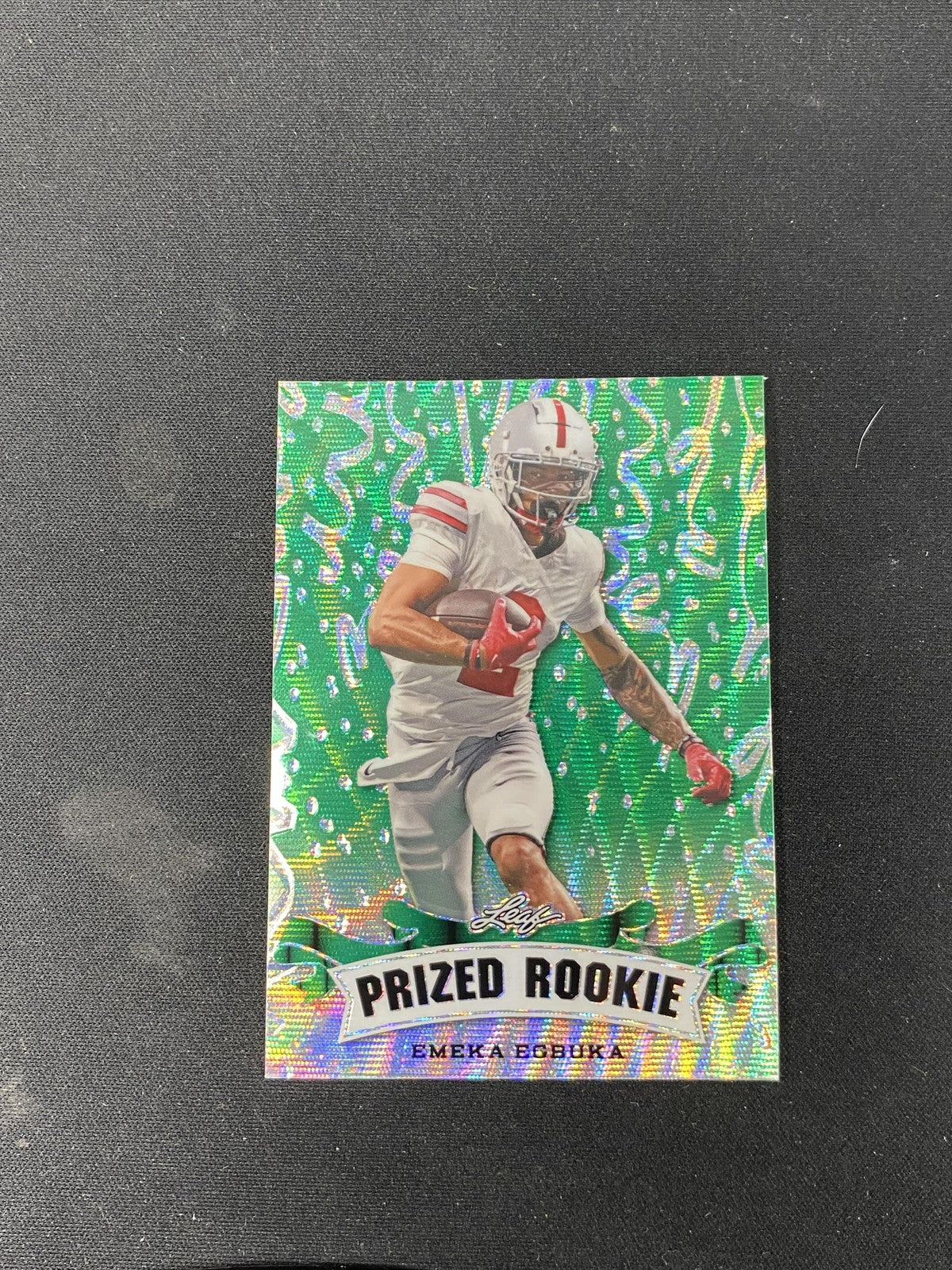 Emeka Egbuka 2023 Leaf Metal Prized Rookie Black Wave /7 RC Buccaneers