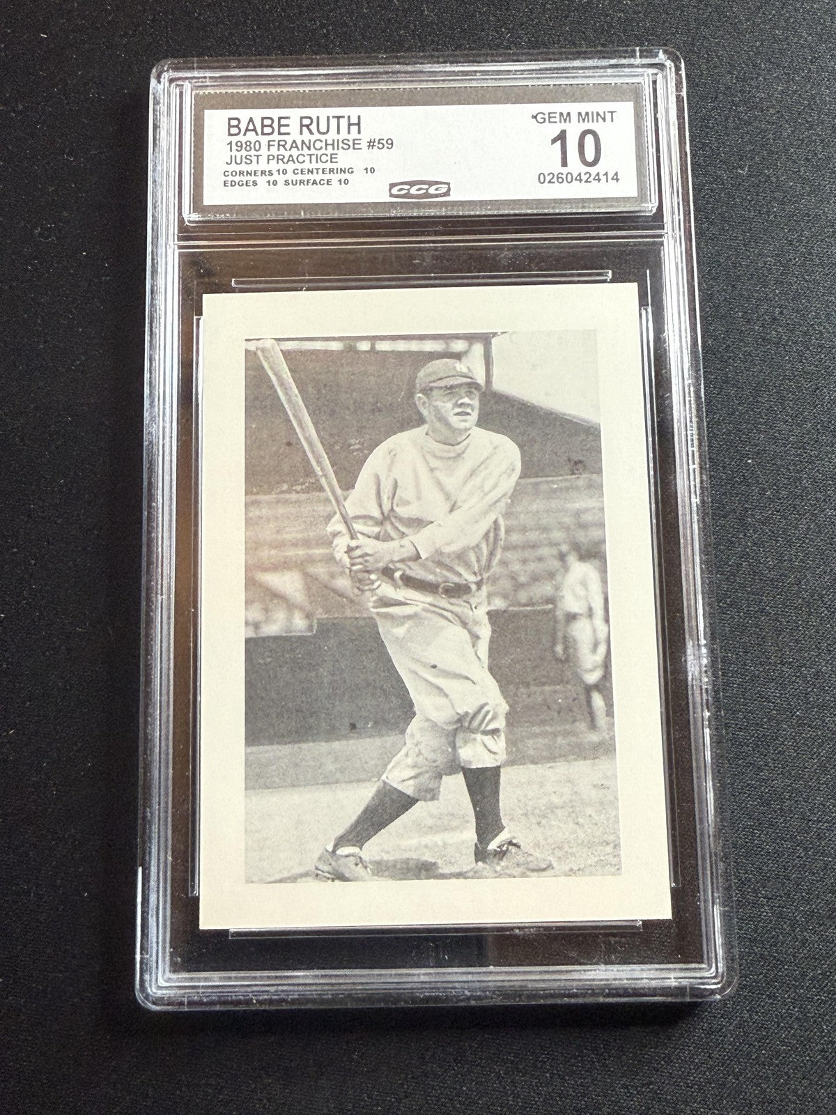 Babe Ruth 1980 Franchise Just Practice CCG 10 RC