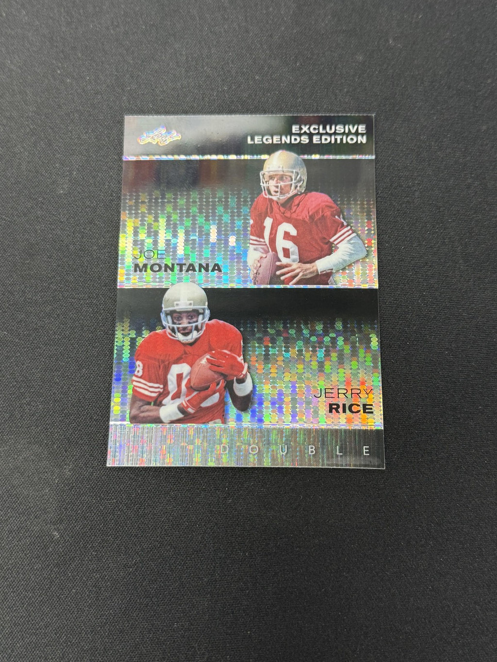 Jerry Rice Joe Montana 2023 LEAF Dual Metal Black /7 RC 49ers