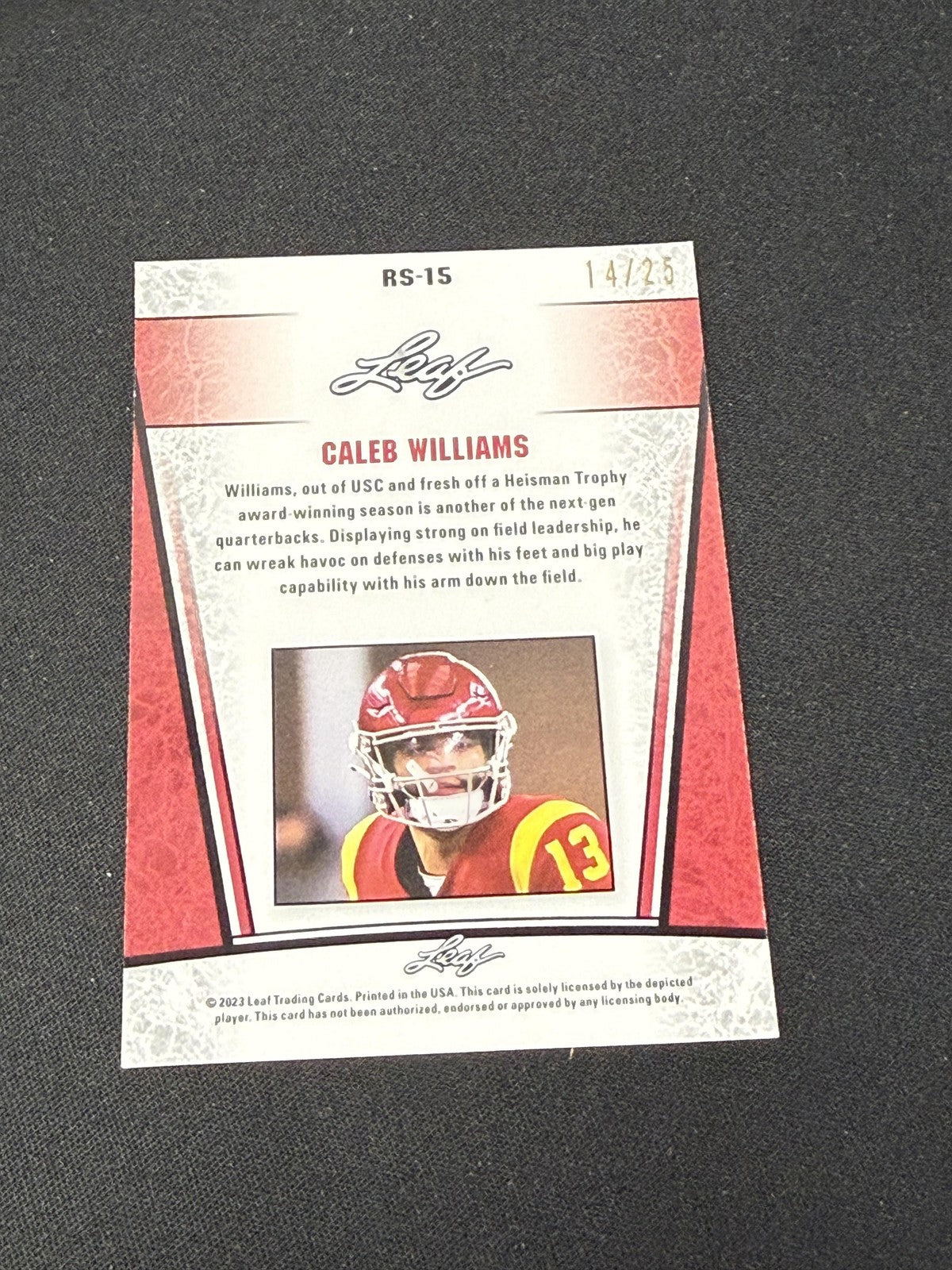 Caleb Williams 2023 Leaf Metal Rookie /25 RC Bears