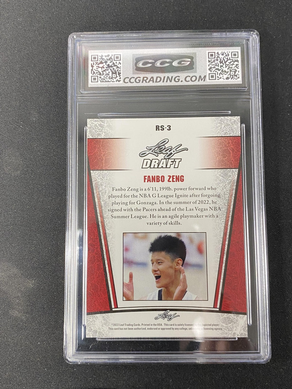 Fanbo Zeng 2022 Leaf Draft Silver RC