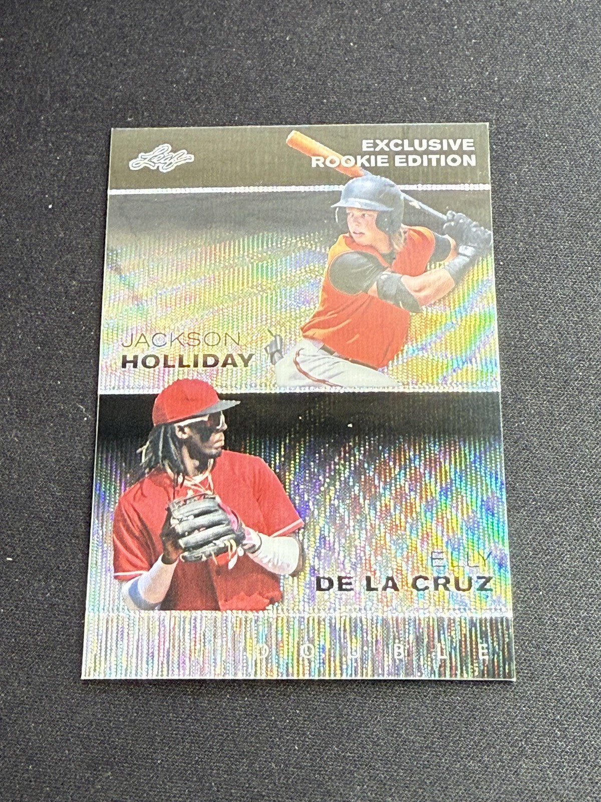 Jackson Holliday / Elly De La Cruz 2023 Leaf Metal Dual Black /7 RC