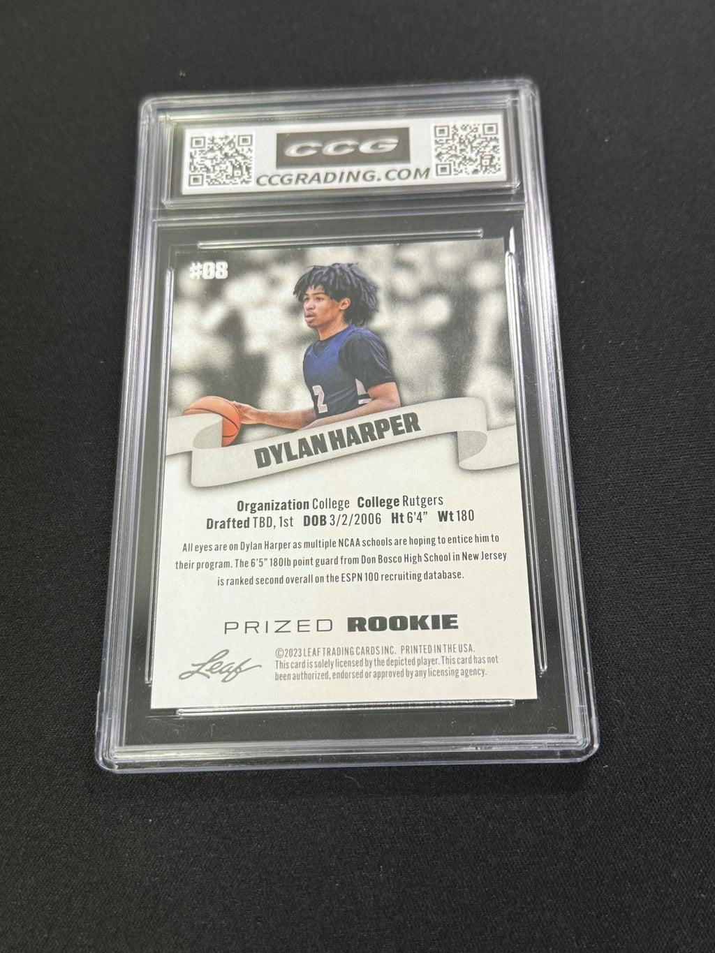 Dylan Harper 2023 Leaf Prized Rookie CCG 10 Rookie