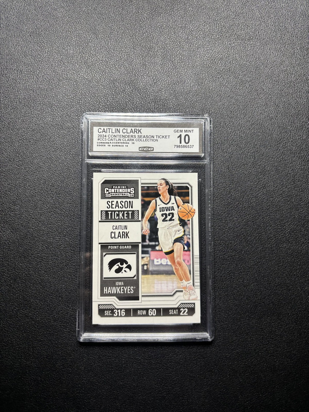 Caitlin Clark 2024 Panini Caitlin Clark Collection 2024 Season Ticket CCG 10
