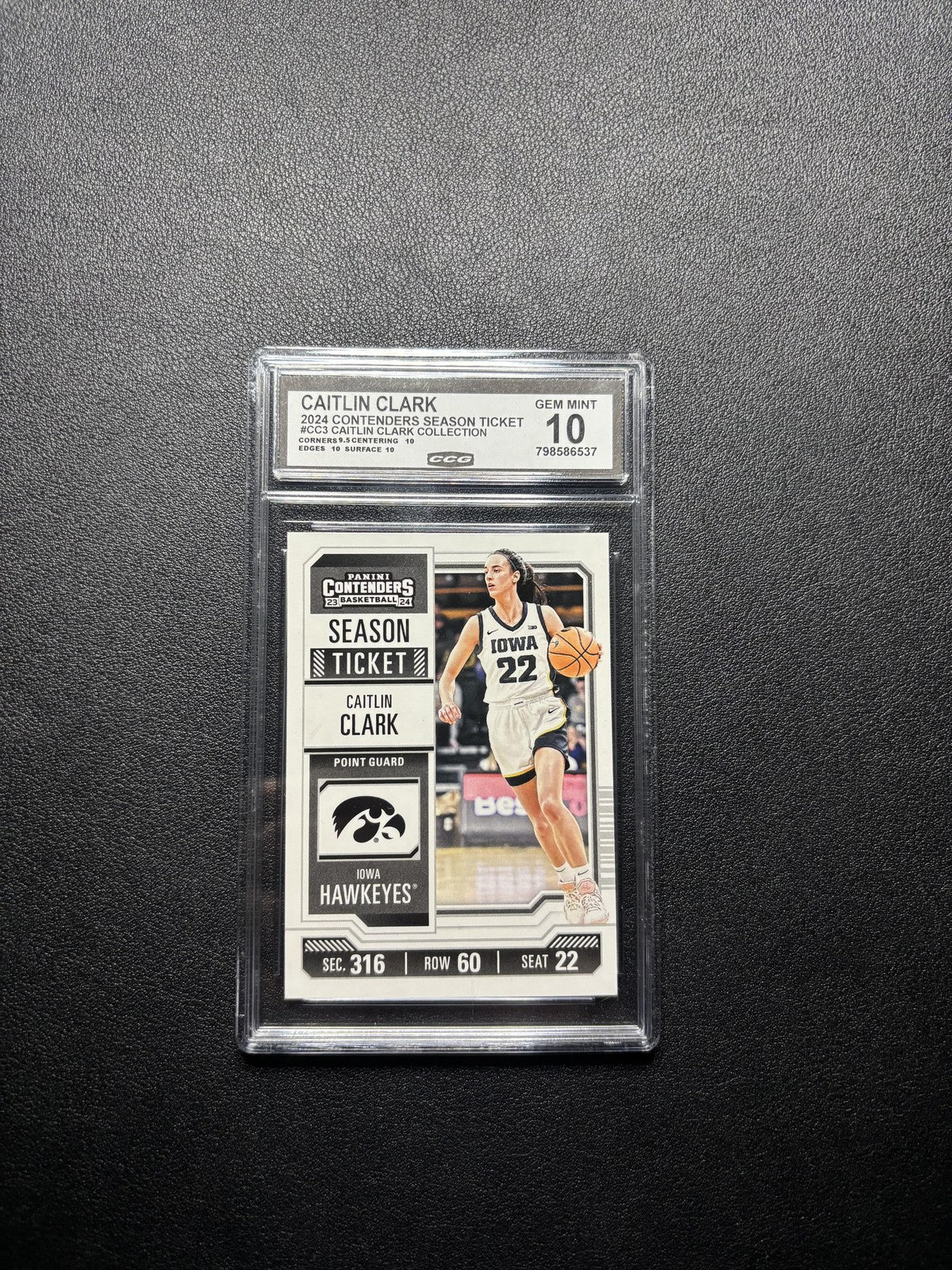 Caitlin Clark 2024 Panini Caitlin Clark Collection 2024 Season Ticket CCG 10
