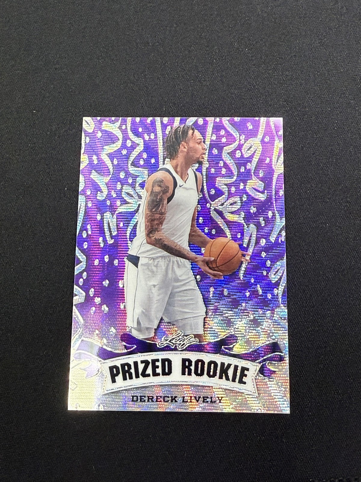 Dereck Lively 2023 Leaf Prized Metal Rookie Purple /15 RC Mavericks