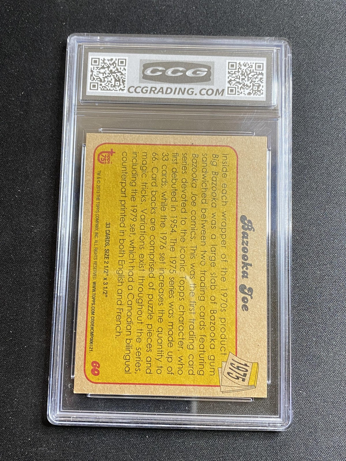 Bazooka Joe 2013 Topps 75th Anniversary 60 CCG MINT AUTHENTIC