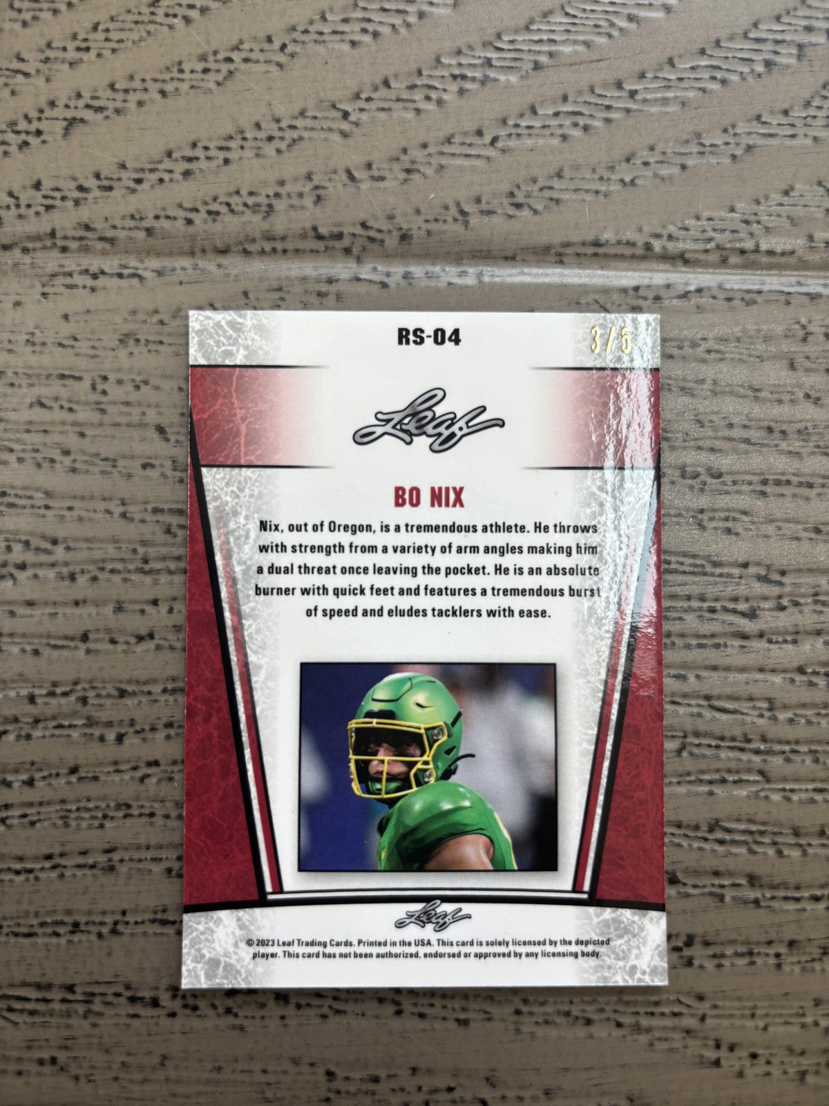 Bo Nix 2023 Leaf Metal Rookie Green /5 RC Broncos