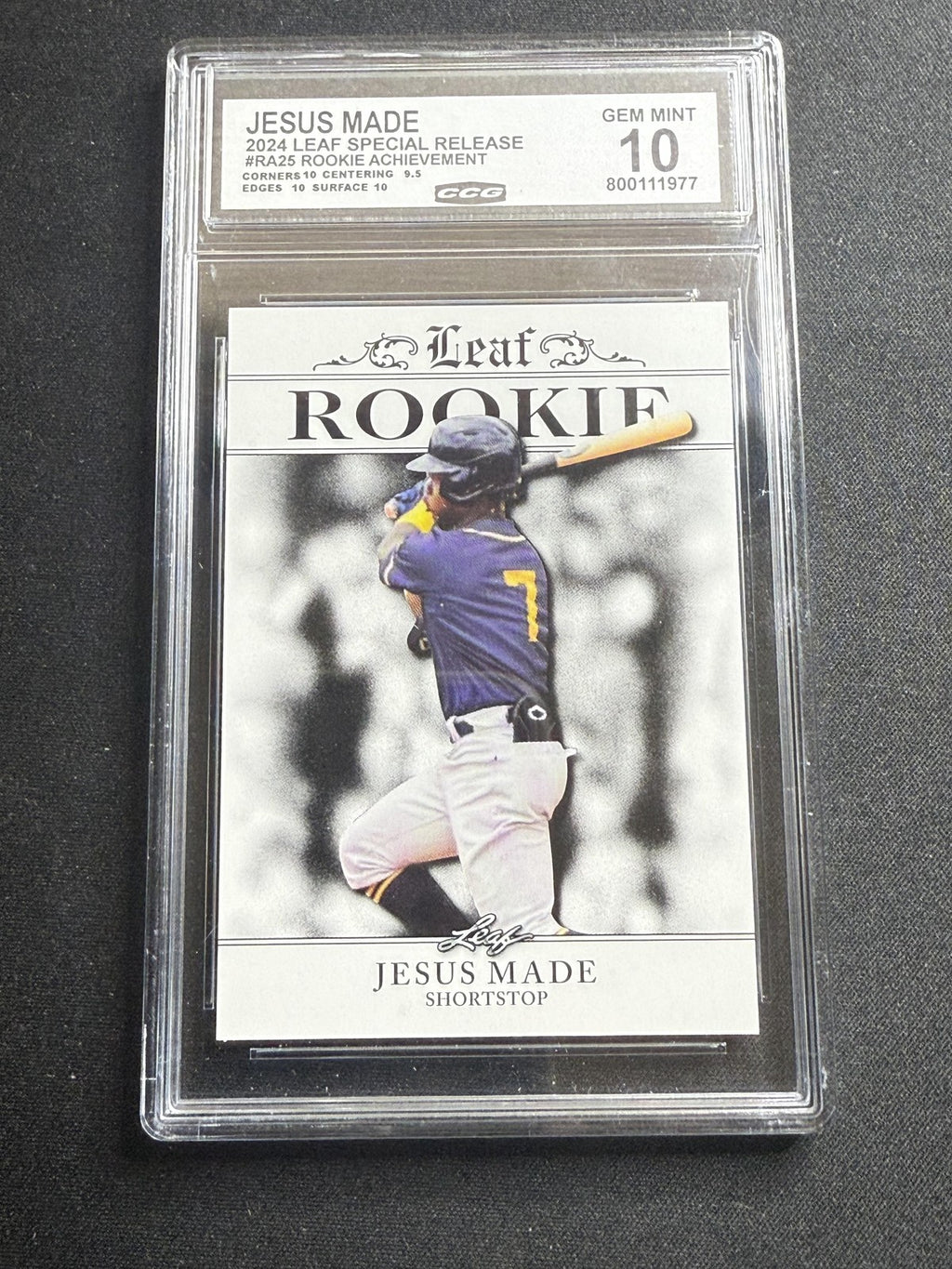 Jesus Made 2024 Leaf Rookie Achievement CCG 10 Brewers Rookie