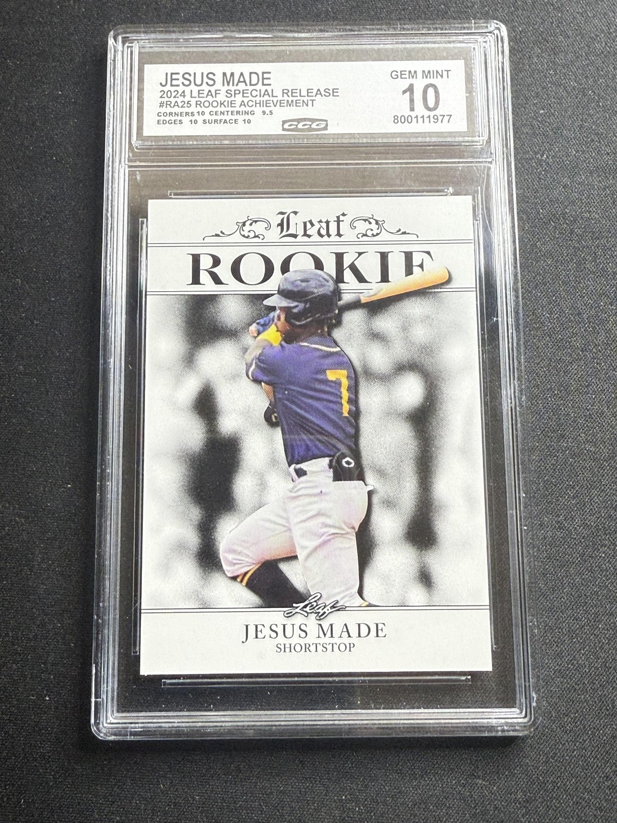 Jesus Made 2024 Leaf Rookie Achievement CCG 10 Brewers Rookie
