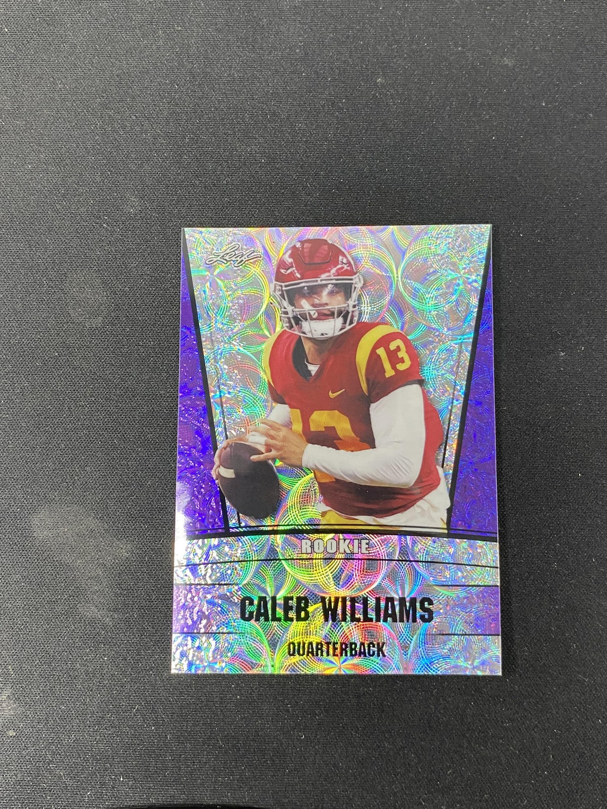 Caleb Williams 2023 Leaf Metal Rookie Purple /15 RC