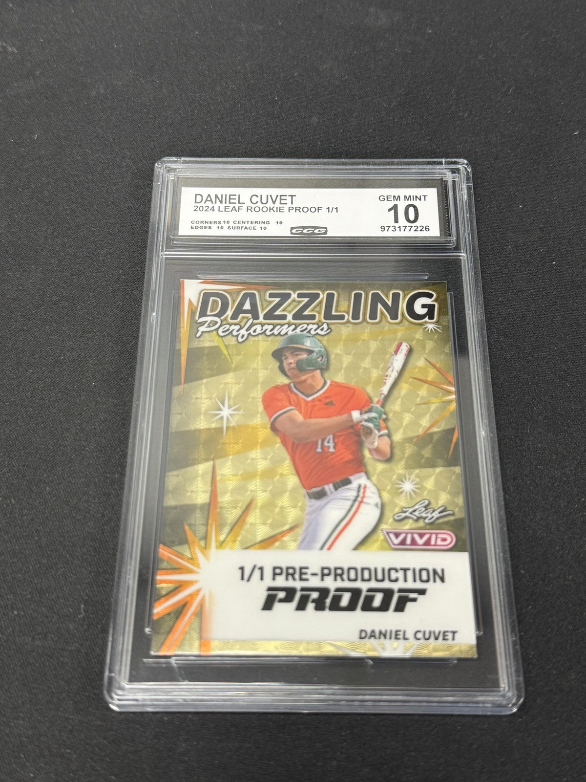 Daniel Cuvet 2024 Leaf Rookie 1/1 PROOFs CCG 10 Rookie