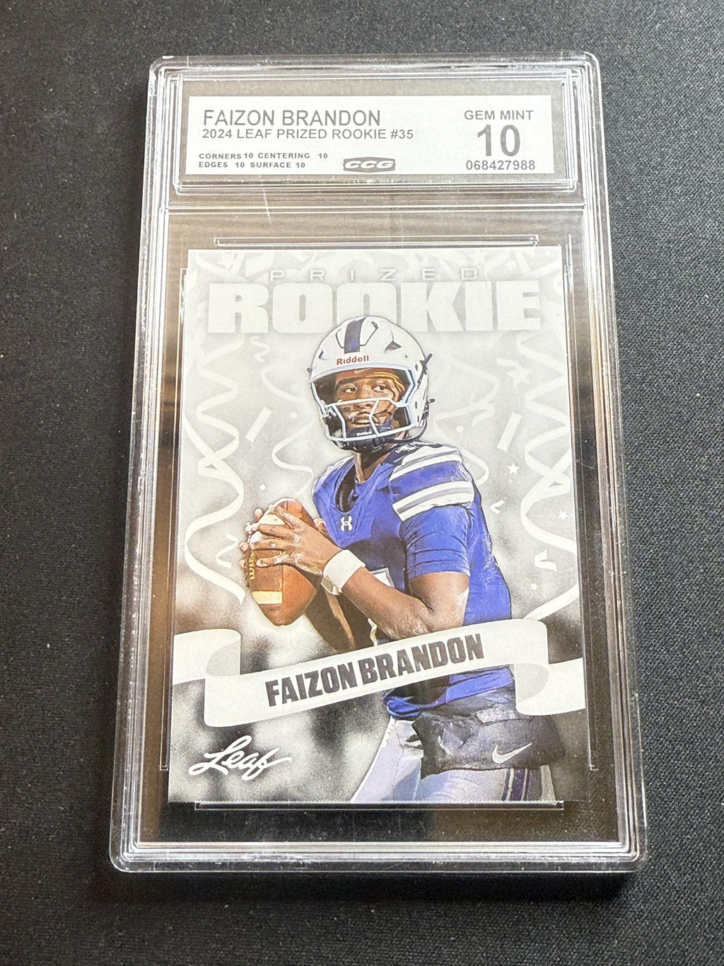 Faizon Brandon 2024 Leaf Prized Rookie CCG 10 Rookie