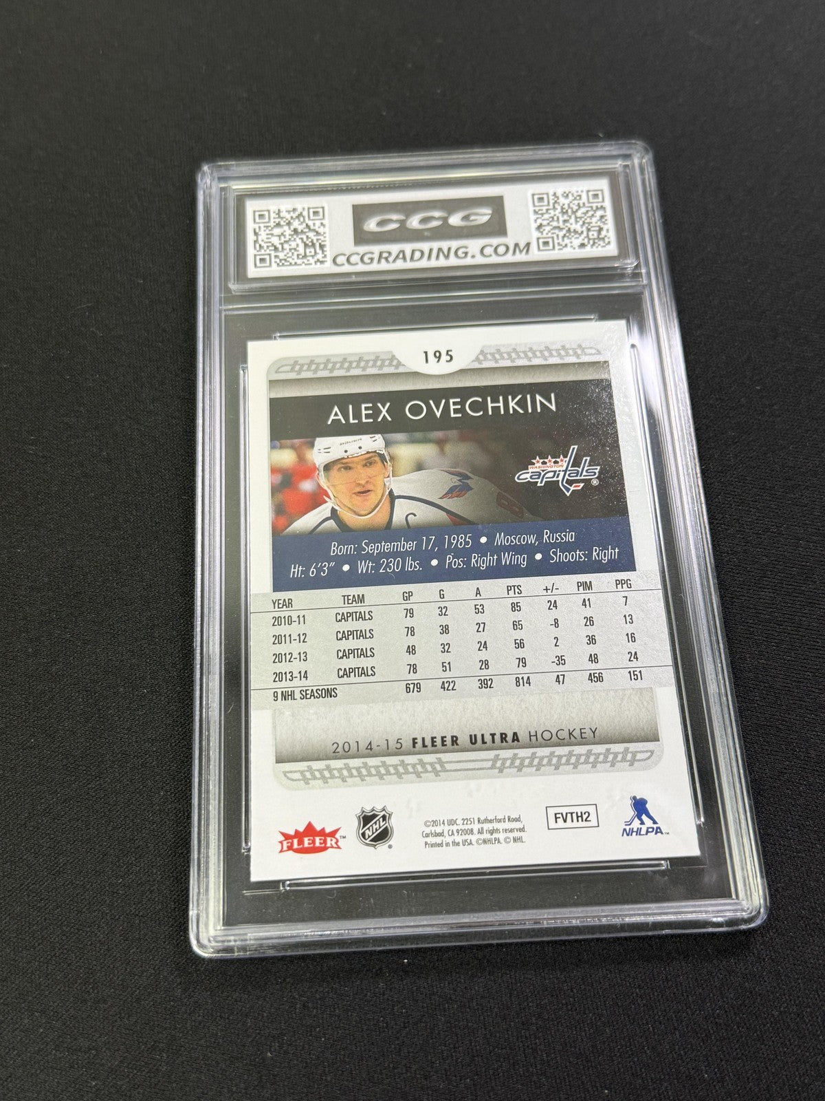 Alex Ovechkin 2014 2014-15 Ultra 195 Gold Medallion CCG 9.5 Capitals Rookie