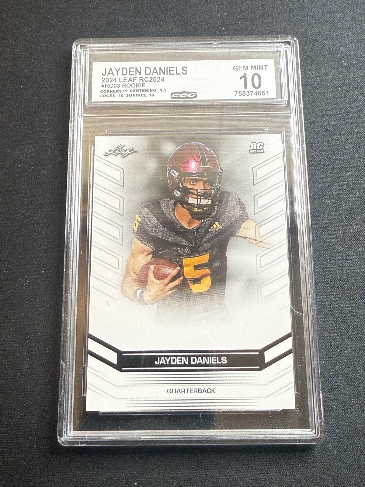 Jayden Daniels 2024 Leaf RC2024 CCG 10 Commanders Rookie