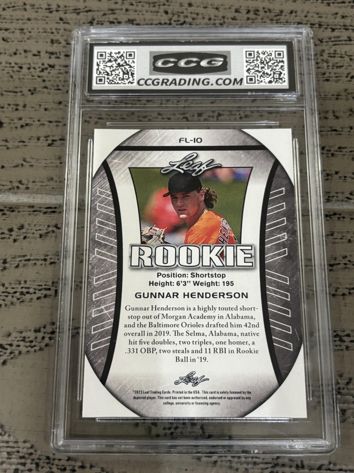 Gunnar Henderson 2023 Leaf Flag CCG 10 RC