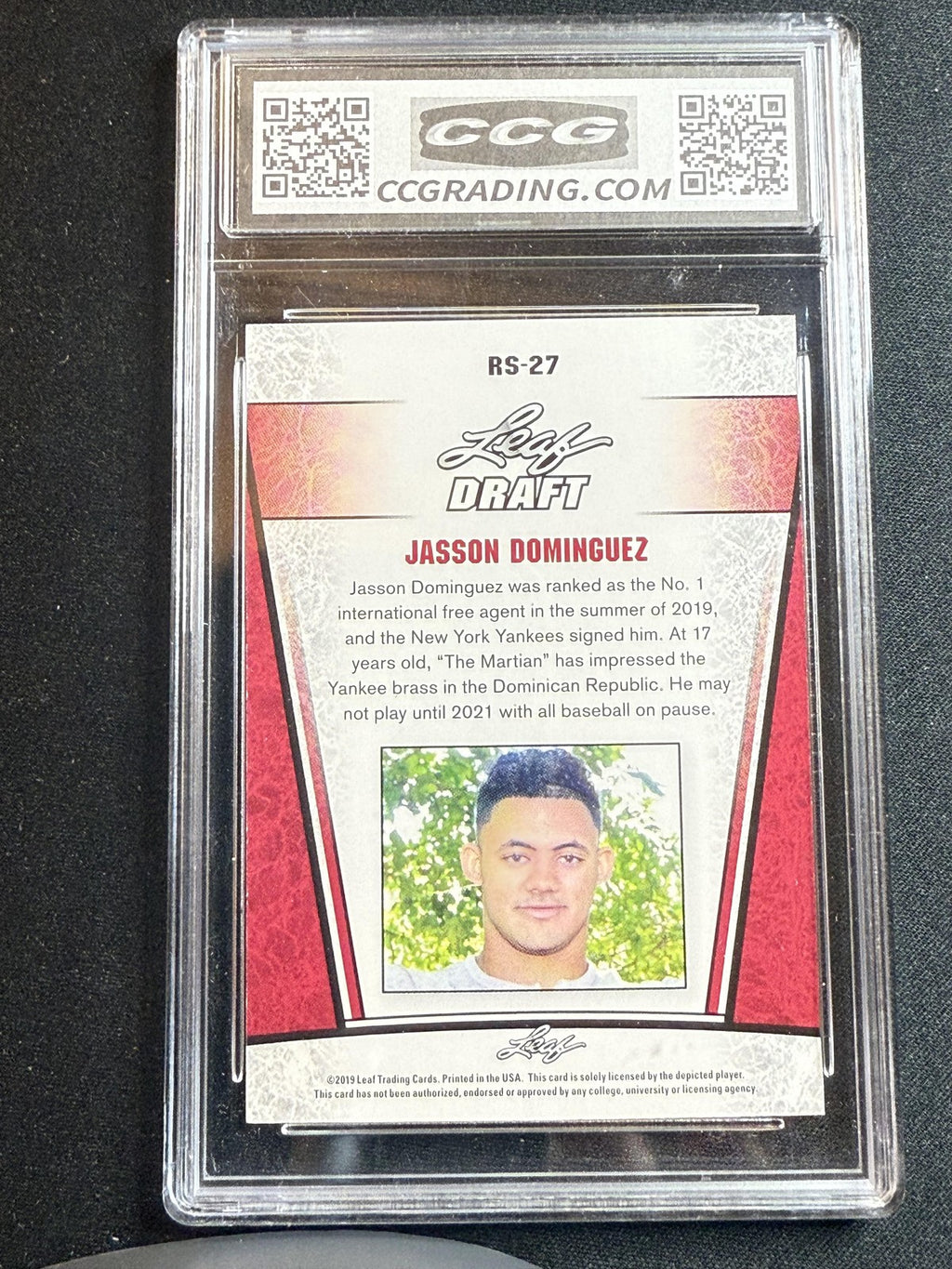 Jasson Dominguez 2018 Leaf Draft Rookie CCG 10 RC