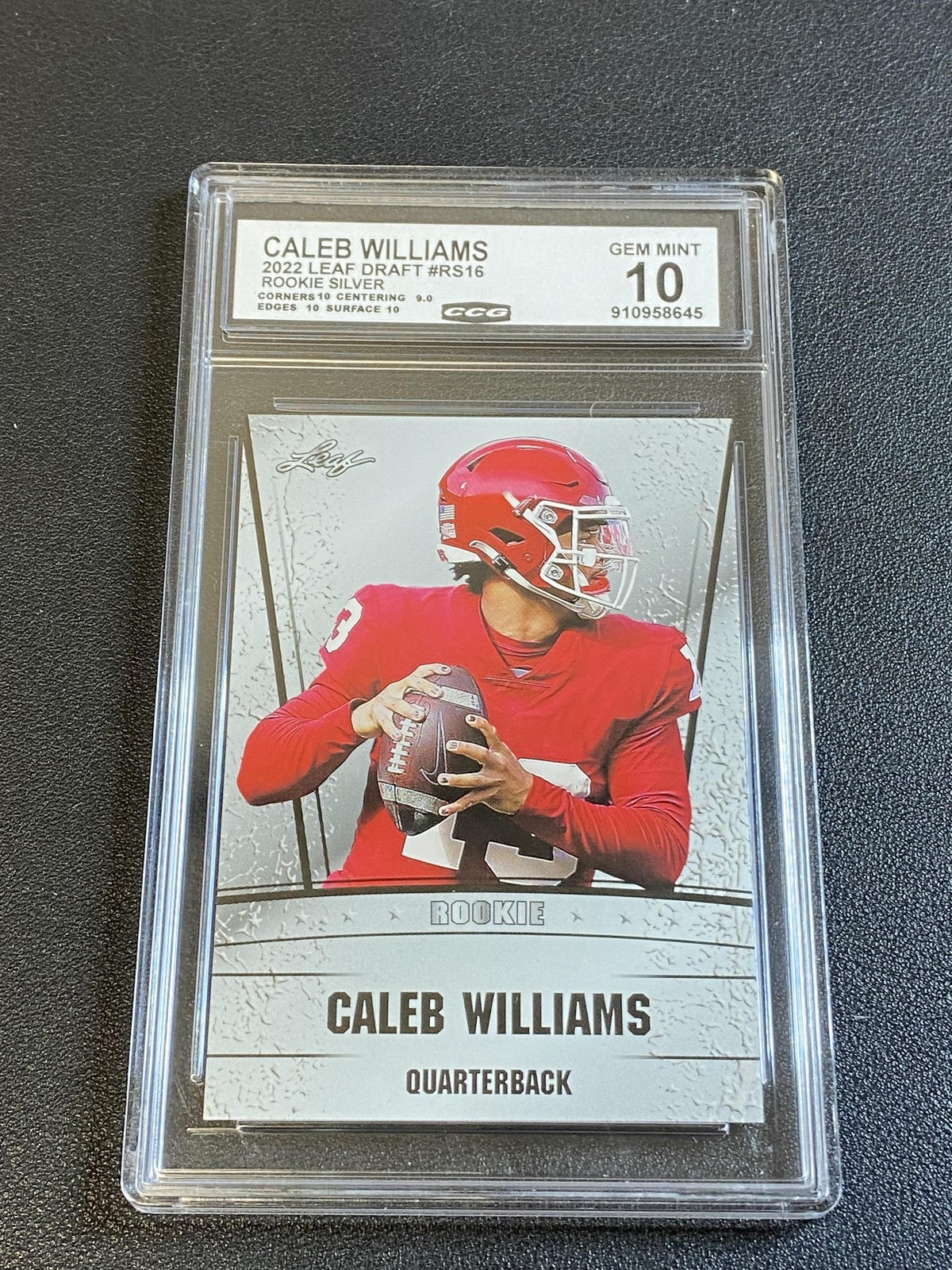 Caleb Williams 2022 Leaf Draft Silver Rookie CCG 10 Bears