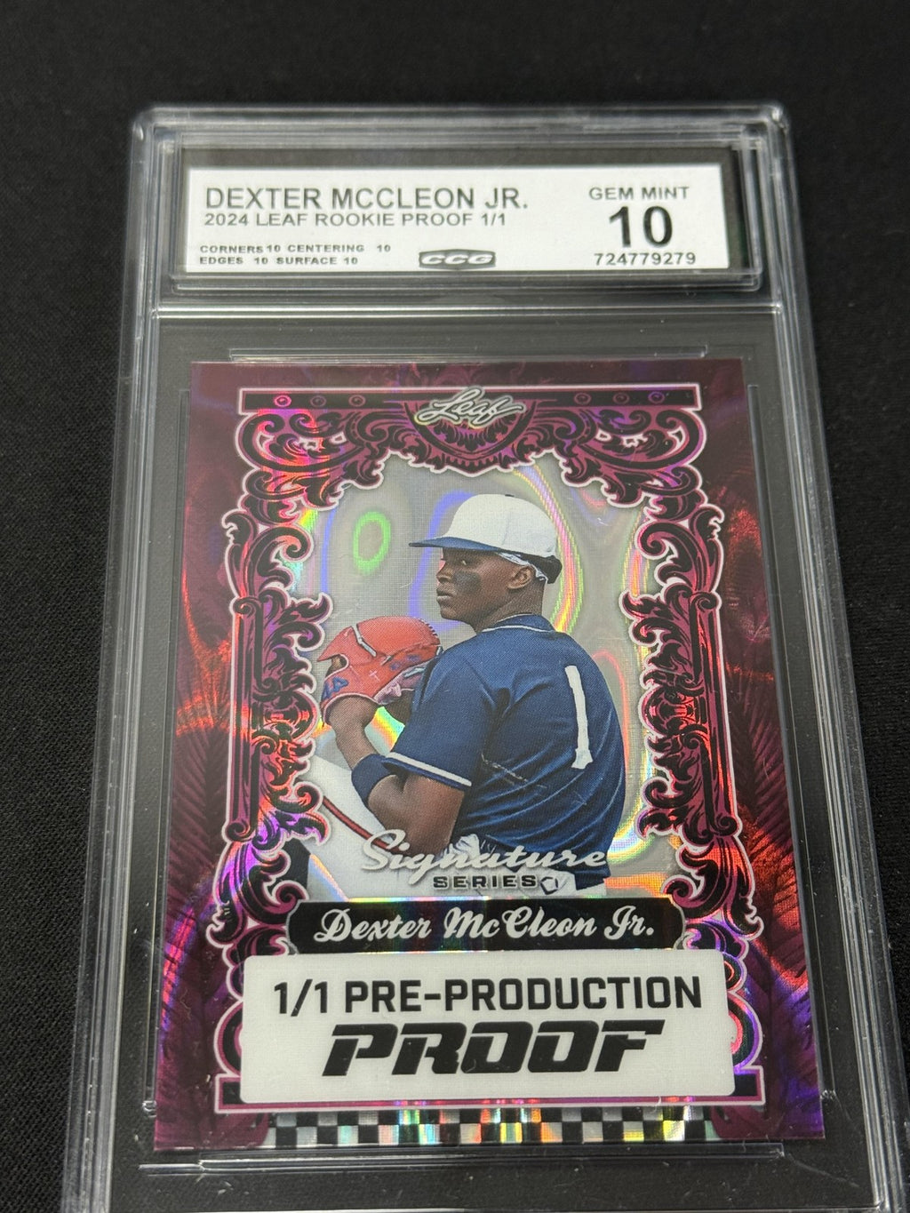 Dexter McCleon Jr. 2024 LEAF ROOKIE PROOFS 1/1 CCG 10 Rookie