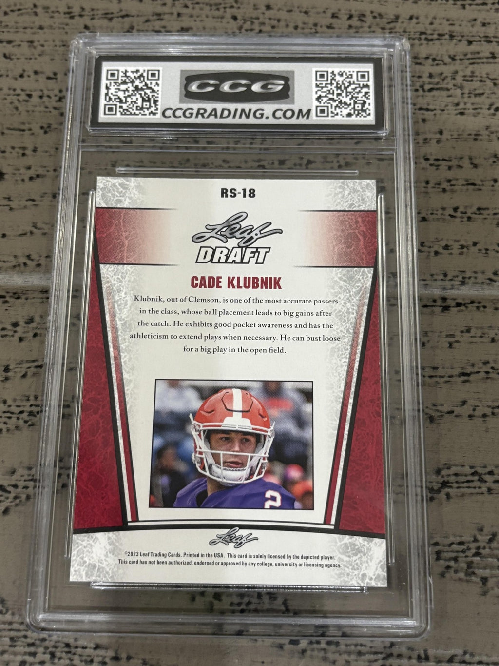 Cade Klubnik 2023 Leaf Draft CCG 9 RC