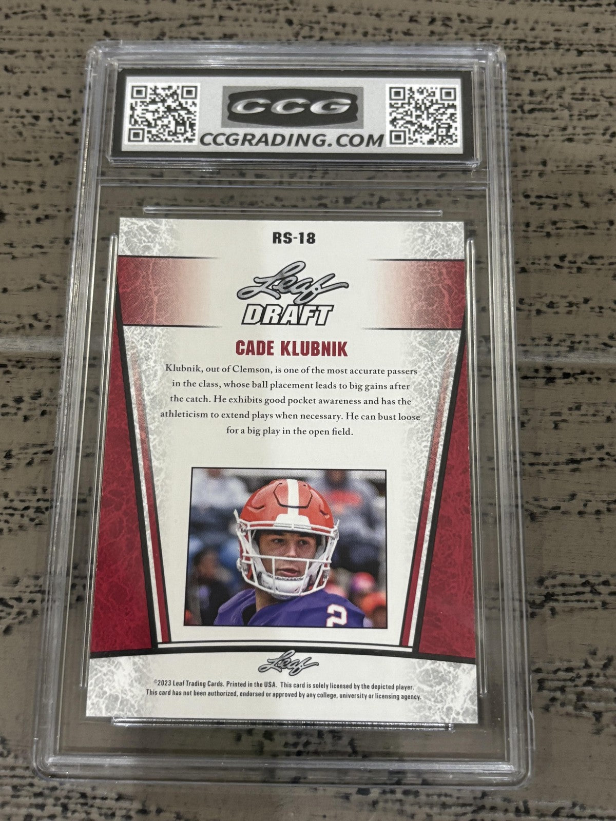 Cade Klubnik 2023 Leaf Draft CCG 9 RC