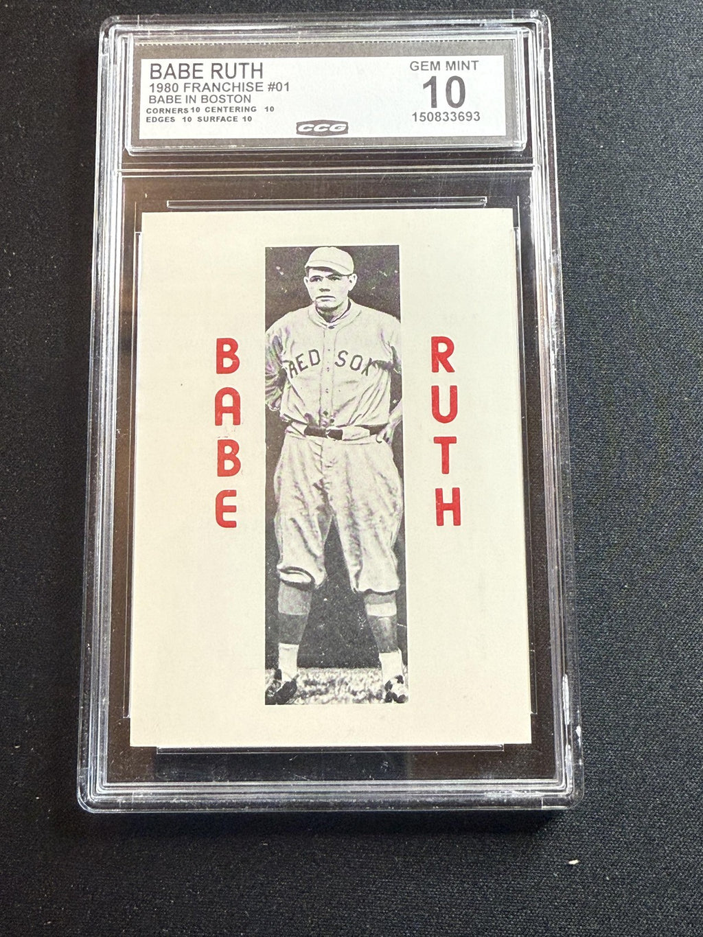 Babe Ruth 1980 Franchise Babe in Boston CCG 10 RC