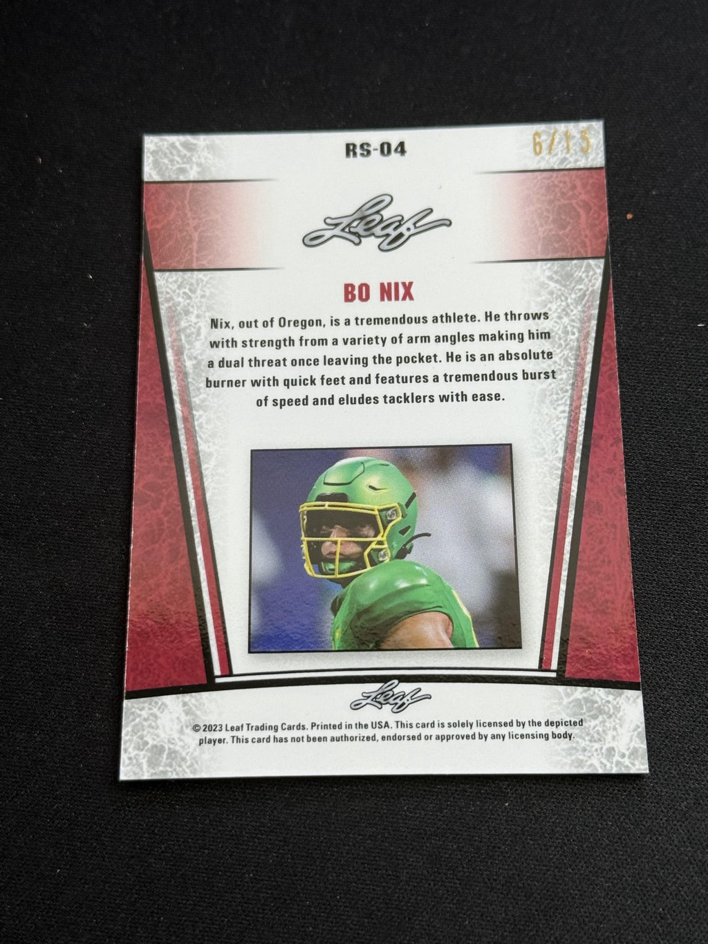 Bo Nix 2023 Leaf Metal Rookie Purple /15 RC Broncos