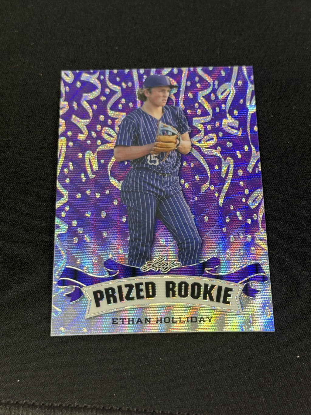 Ethan Holliday 2023 Leaf Prized Metal Rookie Purple /15 RC Rockies