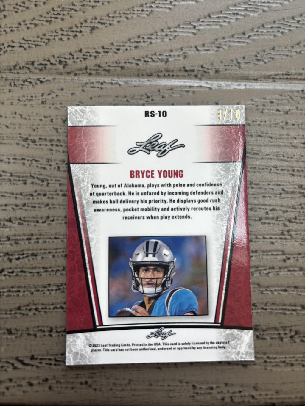 Bryce Young 2023 Leaf Metal Rookie Pink /10 RC Panthers