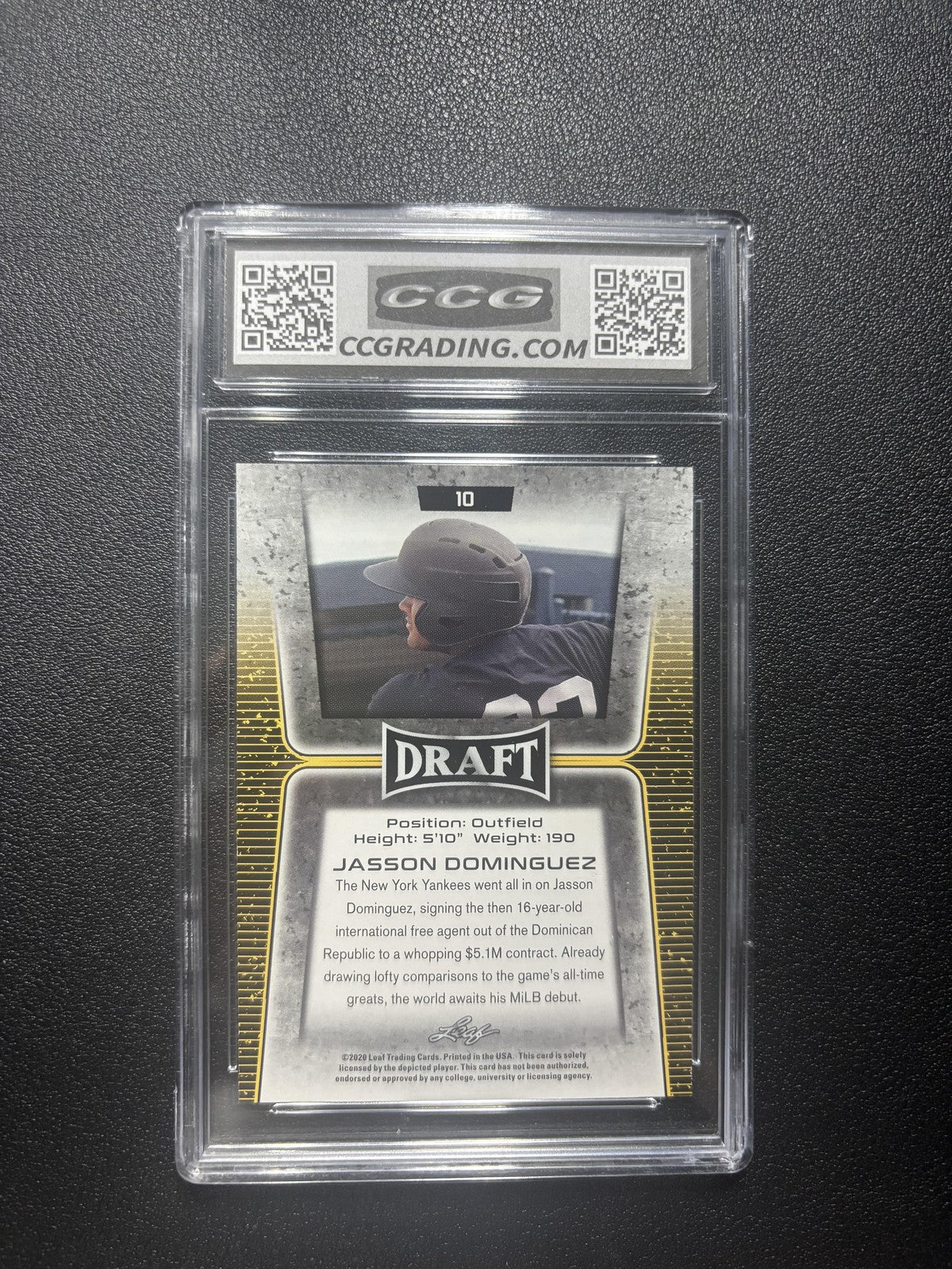 Jasson Dominguez 2020 Leaf Draft CCG 10 RC