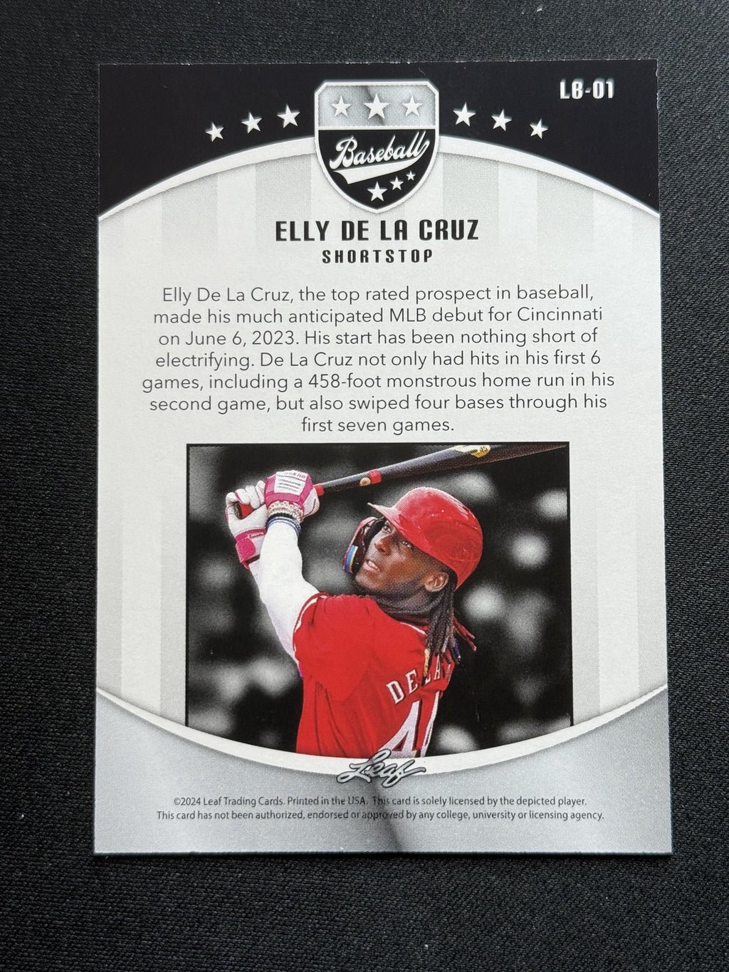 Elly De La Cruz 2024 Leaf Baseball LB01 Gold #/25