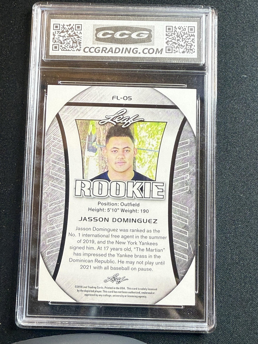 Jasson Dominguez 2019 Leaf Flag Edition CCG 10 RC