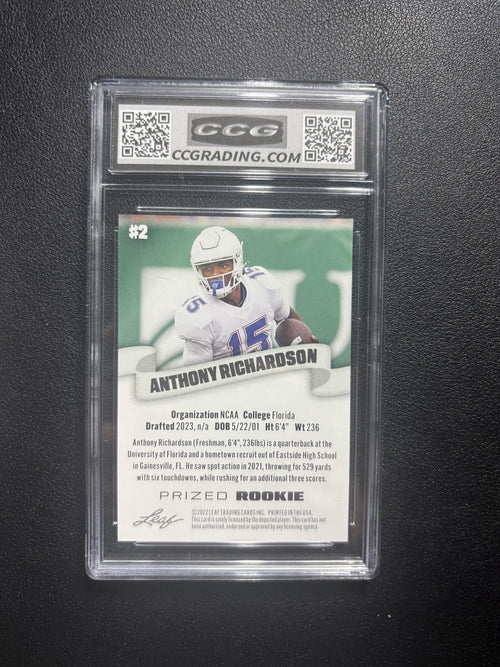 Anthony Richardson 2022 Leaf Prized Rookie CCG 10 RC