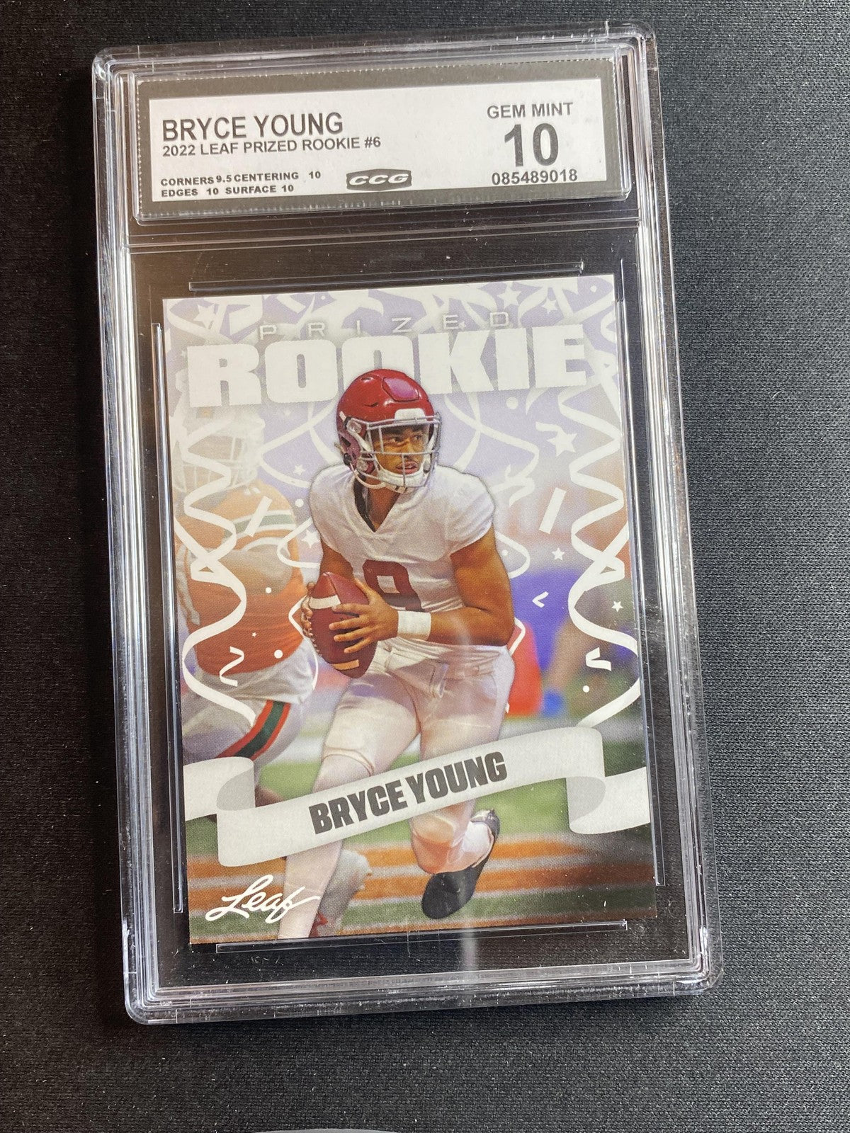 Bryce Young 2022 Leaf Prized Rookie 6 CCG 10 RC
