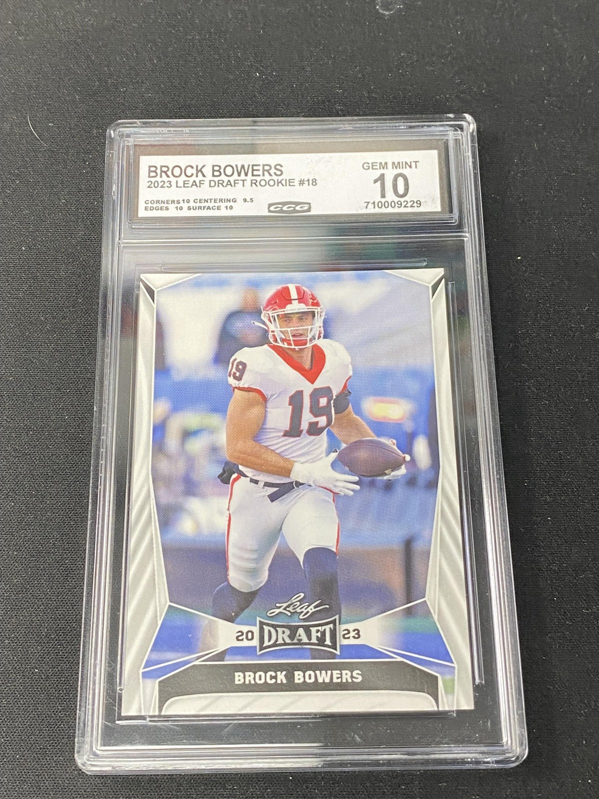 Brock Bowers 2023 Leaf Draft Rookie CCG 10 Raiders Rookie