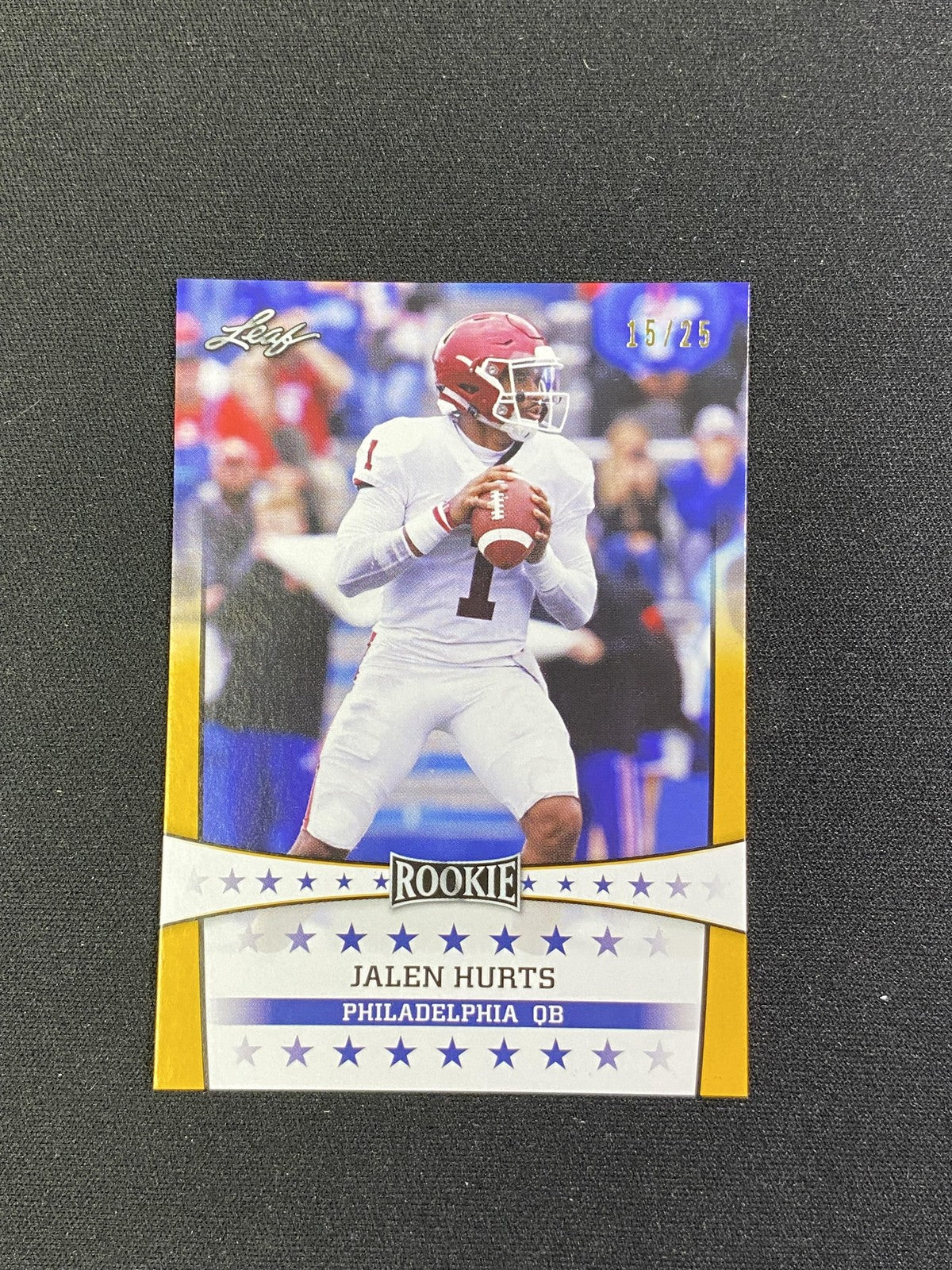 Jalen Hurts 2021 Leaf Rookie Gold /25 RC Eagles