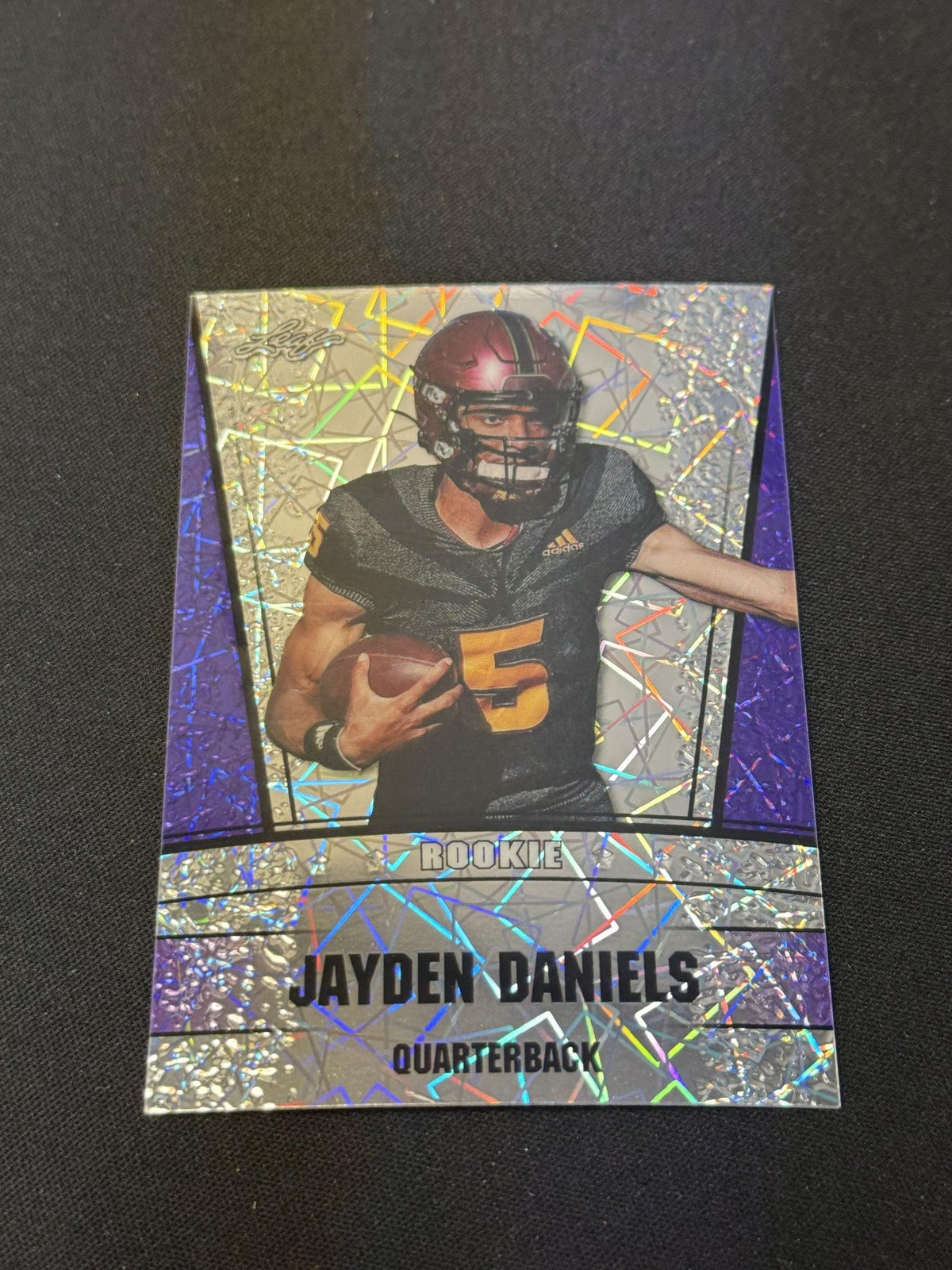 Jayden Daniels 2024 Leaf Metal Rookie Purple /15 RC Commanders