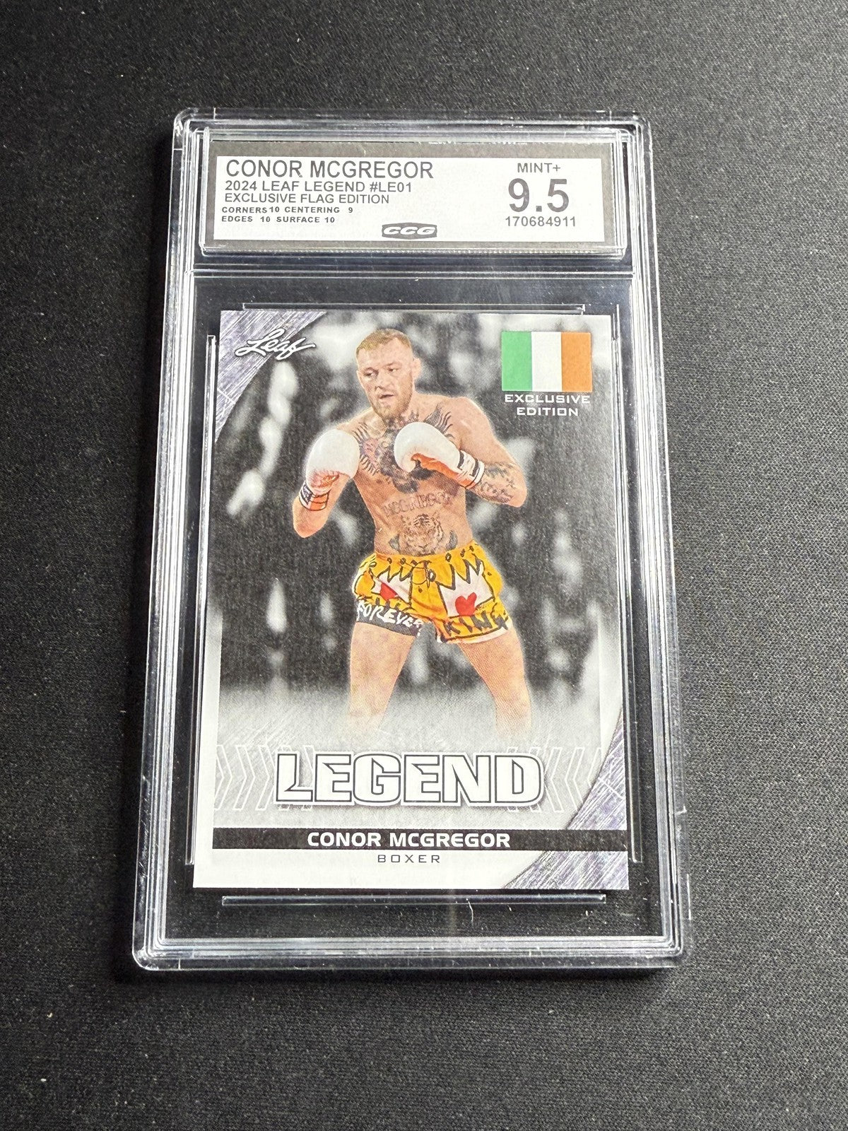 Conor McGregor 2024 Leaf Flag Legend CCG 9.5