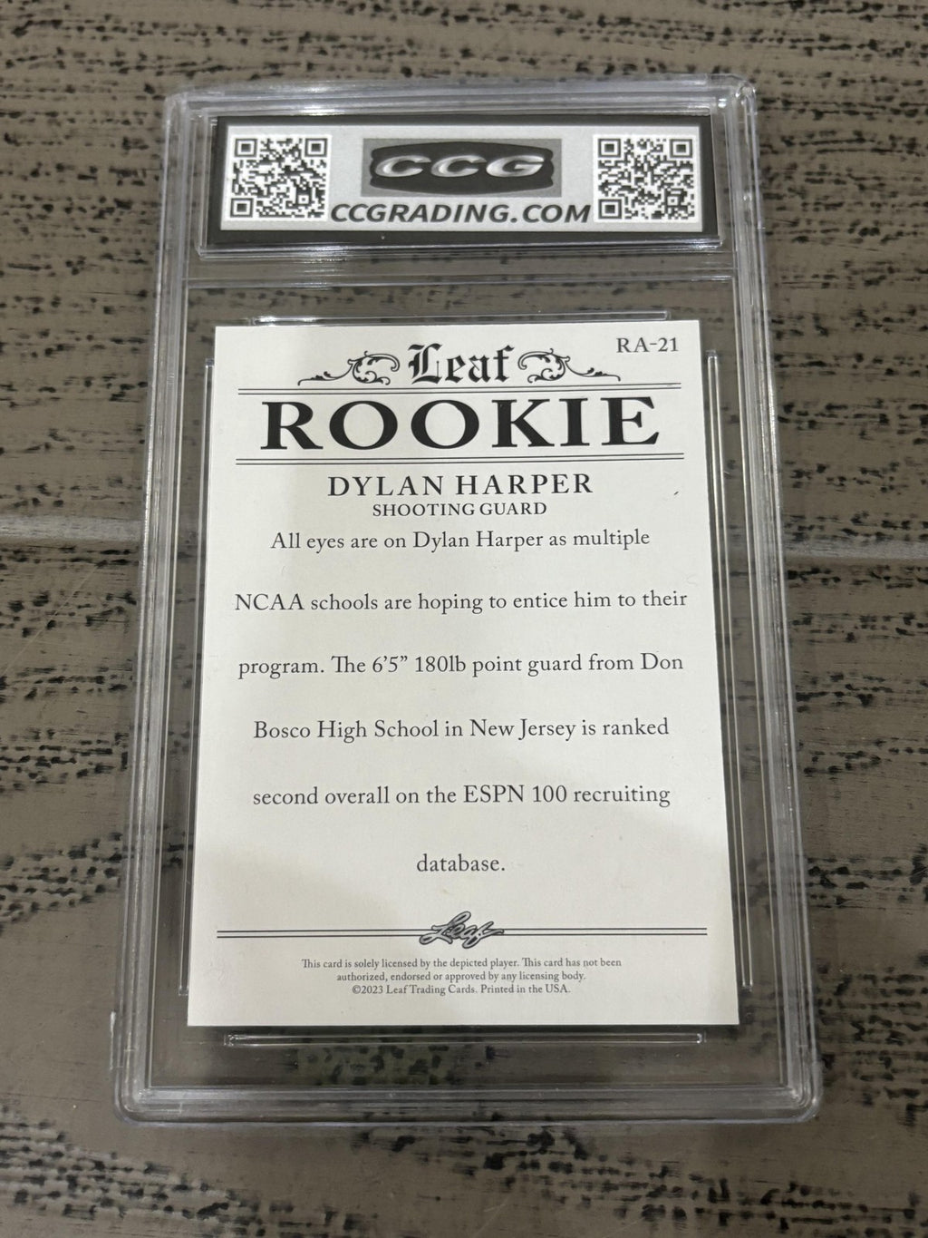 Dylan Harper 2023 Leaf Rookie Achievements CCG 10 RC